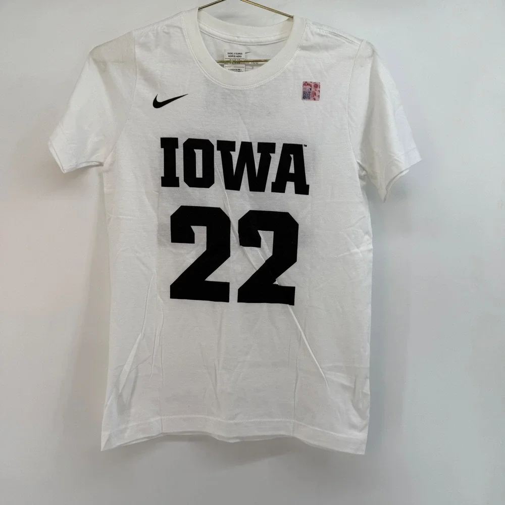 Nike Iowa Hawkeyes Caitlin Clark 22 Jersey T Shirt‎ Kids M White Black